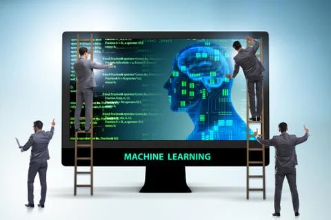 Machine learning concept as modern technology 스톡 사진
