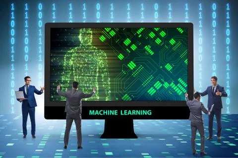 Machine learning concept as modern technology Stock Photos