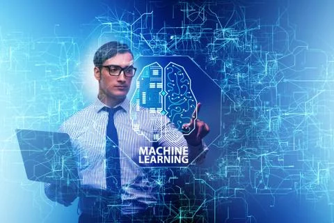 Machine learning concept as modern technology Foto stock