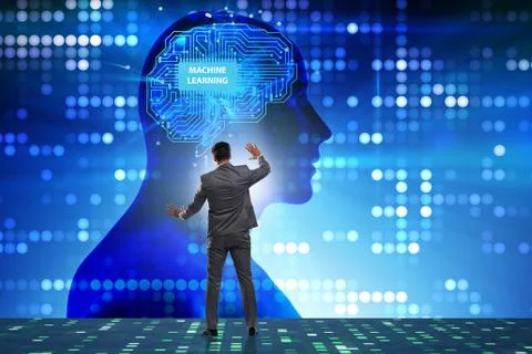 Machine learning concept as modern technology Stock Photos