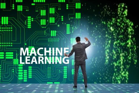 Machine learning concept as modern technology 스톡 사진
