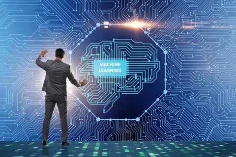 Machine learning concept as modern technology Stock Photos