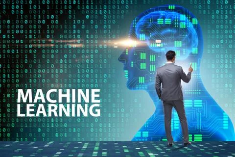 Machine learning concept as modern technology Stock Photos
