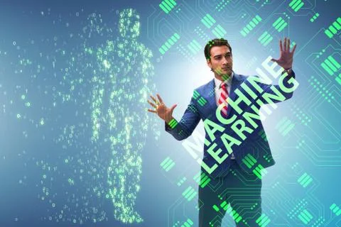 Machine learning concept as modern technology Stock Photos
