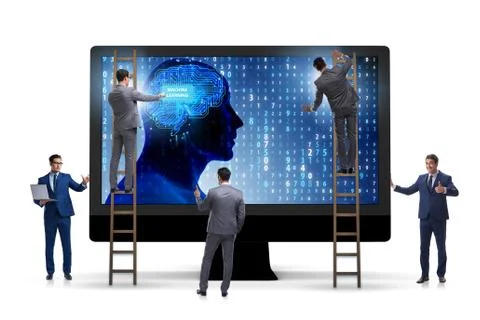 Machine learning concept as modern technology 스톡 사진
