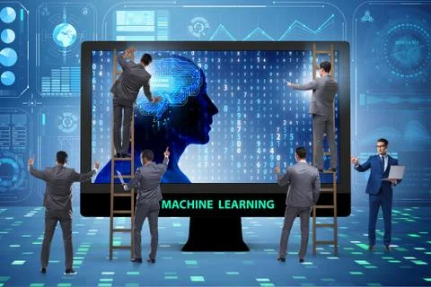 Machine learning concept as modern technology 스톡 사진