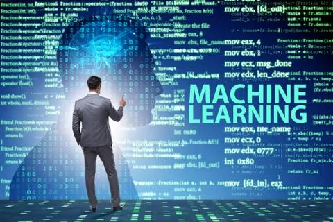 Machine learning concept as modern technology Stock Photos
