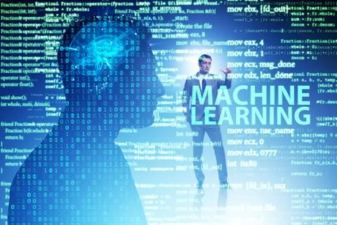 Machine learning concept as modern technology 스톡 사진