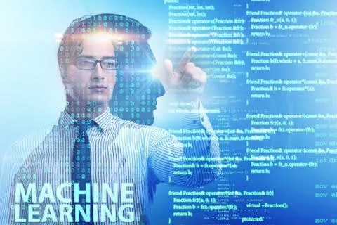 Machine learning concept as modern technology Stock Photos
