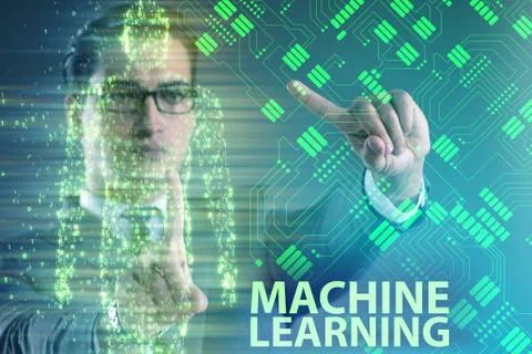 Machine learning concept as modern technology Foto stock