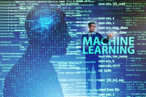 Machine learning concept as modern technology 스톡 사진