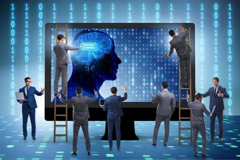 Machine learning concept as modern technology 스톡 사진