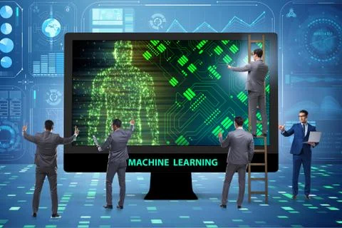 Machine learning concept as modern technology Stock Photos