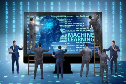 Machine learning concept as modern technology Stock Photos