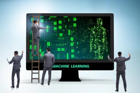 Machine learning concept as modern technology Stock Photos