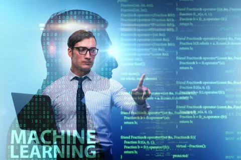 Machine learning concept as modern technology Stock Photos