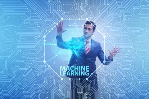 Machine learning concept as modern technology Stock Photos