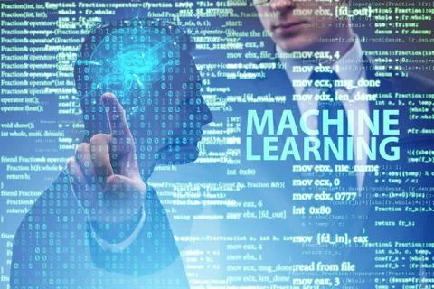 Machine learning concept as modern technology Foto stock