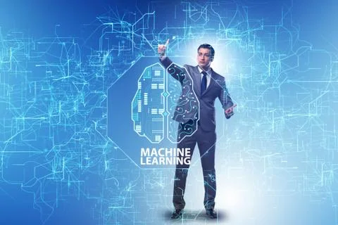 Machine learning concept as modern technology 스톡 사진