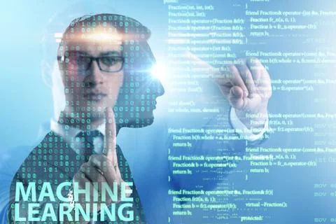 Machine learning concept as modern technology Stock Photos