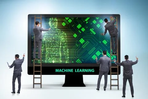 Machine learning concept as modern technology 스톡 사진