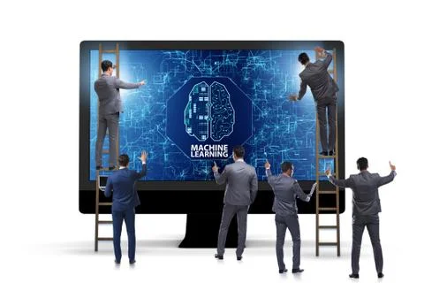 Machine learning concept as modern technology Stock Photos