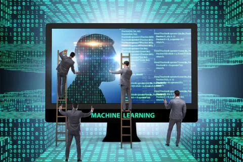 Machine learning concept as modern technology 스톡 사진