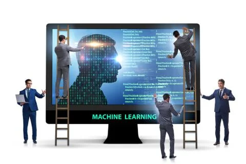 Machine learning concept as modern technology Stock Photos