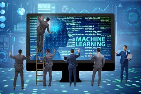 Machine learning concept as modern technology Stock Photos
