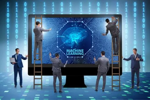 Machine learning concept as modern technology Stock Photos
