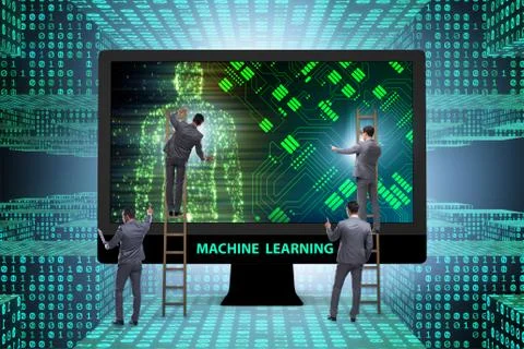 Machine learning concept as modern technology Stock Photos