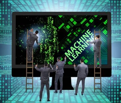 Machine learning concept as modern technology 스톡 사진