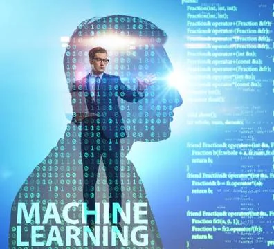 Machine learning concept as modern technology Stock Photos