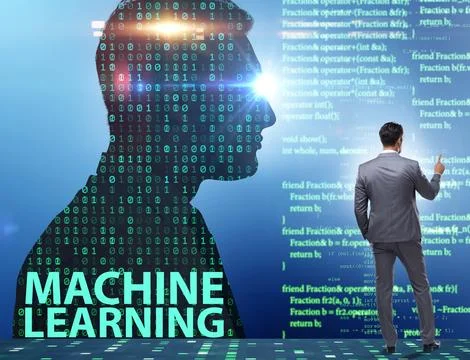 Machine learning concept as modern technology 스톡 사진