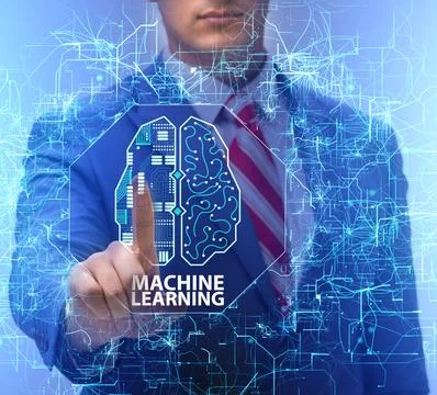 Machine learning concept as modern technology Stock Photos