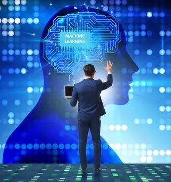 Machine learning concept as modern technology Stock Photos