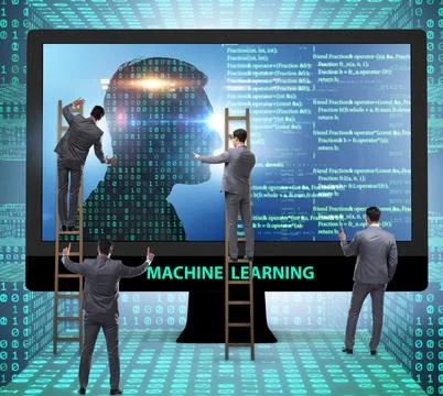 Machine learning concept as modern technology Stock Photos