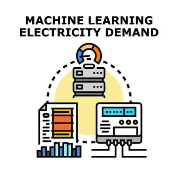 Machine learning concept for predicting electricity demand Stock Illustration