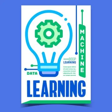 Machine Learning Creative Advertise Banner Vector Illustrazione stock