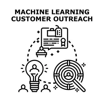 Machine learning for customer outreach and target audience Stock Illustration
