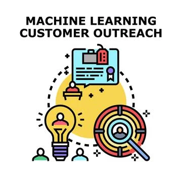 Machine learning for customer outreach and target audience Illustrazione stock