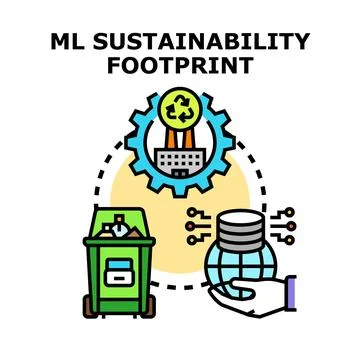 Machine learning defining sustainability footprint impact 스톡 일러스트