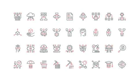 Machine learning, digital algorithm system, data automation, classification line イラスト素材