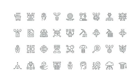 Machine learning, digital algorithm system, data automation, classification line イラスト素材