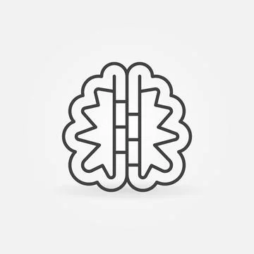 Machine Learning Digital Brain vector concept linear icon 스톡 일러스트
