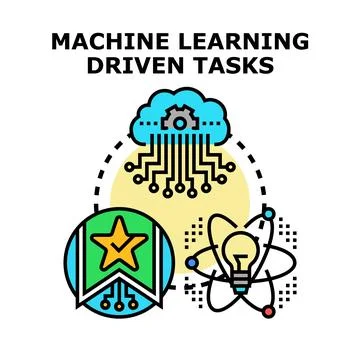 Machine learning driven tasks concept illustration Stock Illustration