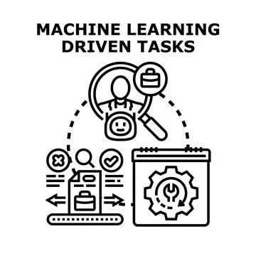 Machine learning driving business process automation Stock-Illustration