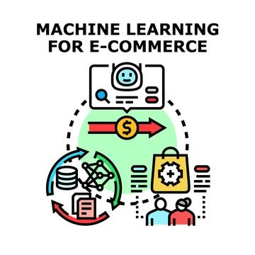 Machine learning for e commerce business optimization process Stock Illustration