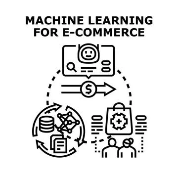 Machine learning for e commerce business optimization process Stock Illustration