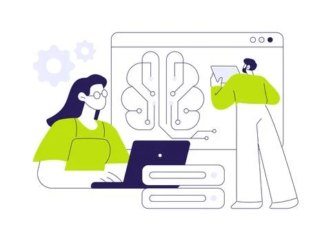 Machine learning engineer AI Architect abstract concept vector illustration. Stockillustratie